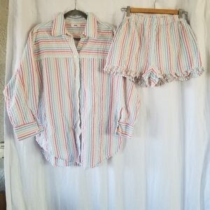 RAHI | (2) Striped Button Down PJ Set